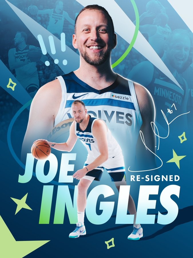 1年360万美元🐺森林狼官方宣布：英格尔斯回归球队